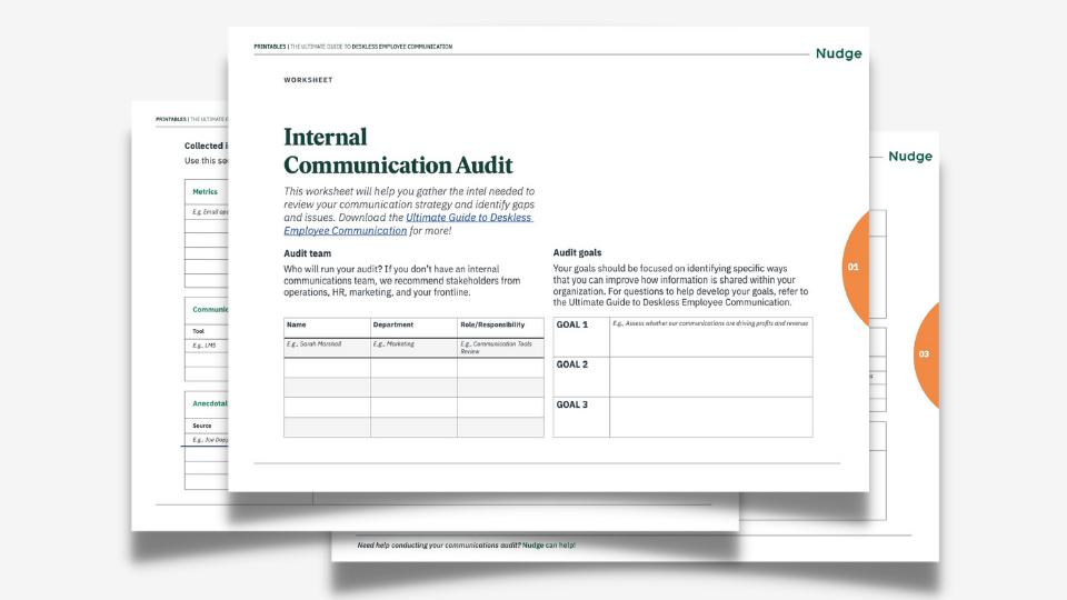 Internal Communications Audit Worksheet header image